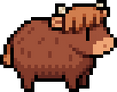 small pixel brown cow
